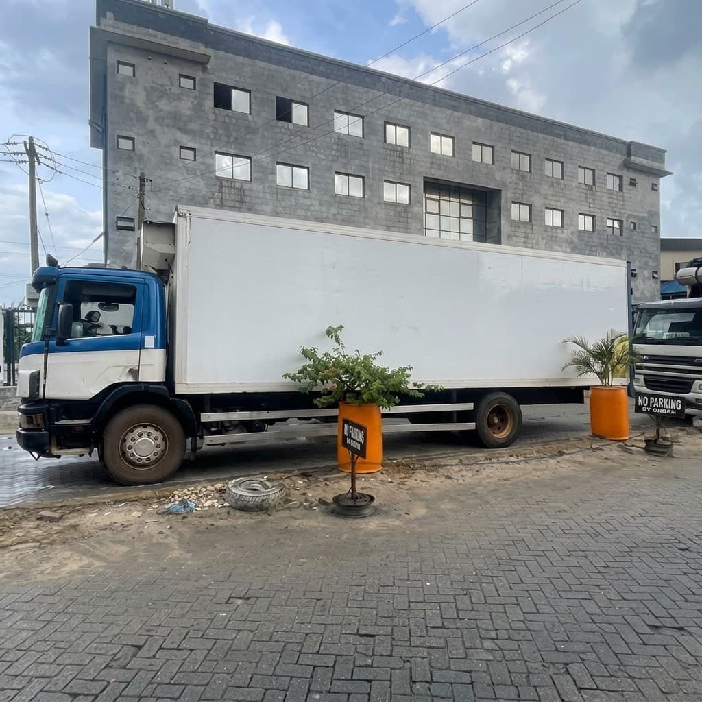 Korlun 22ft box truck parked on an Abuja street