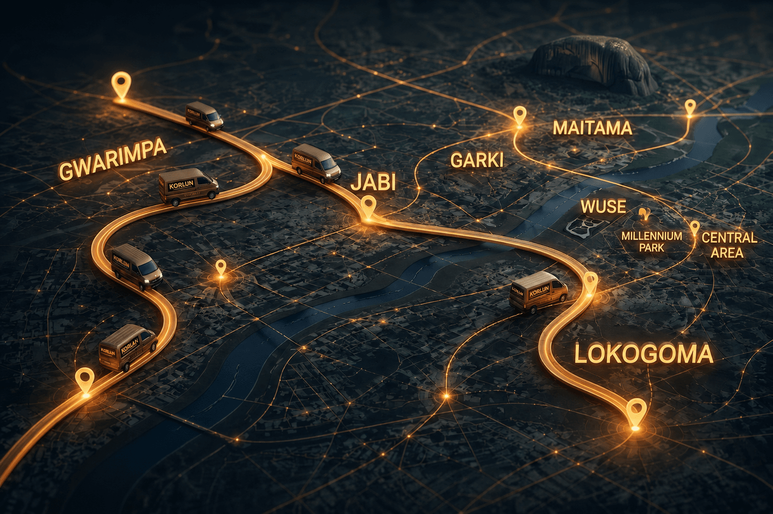 Daily routes across the FCT