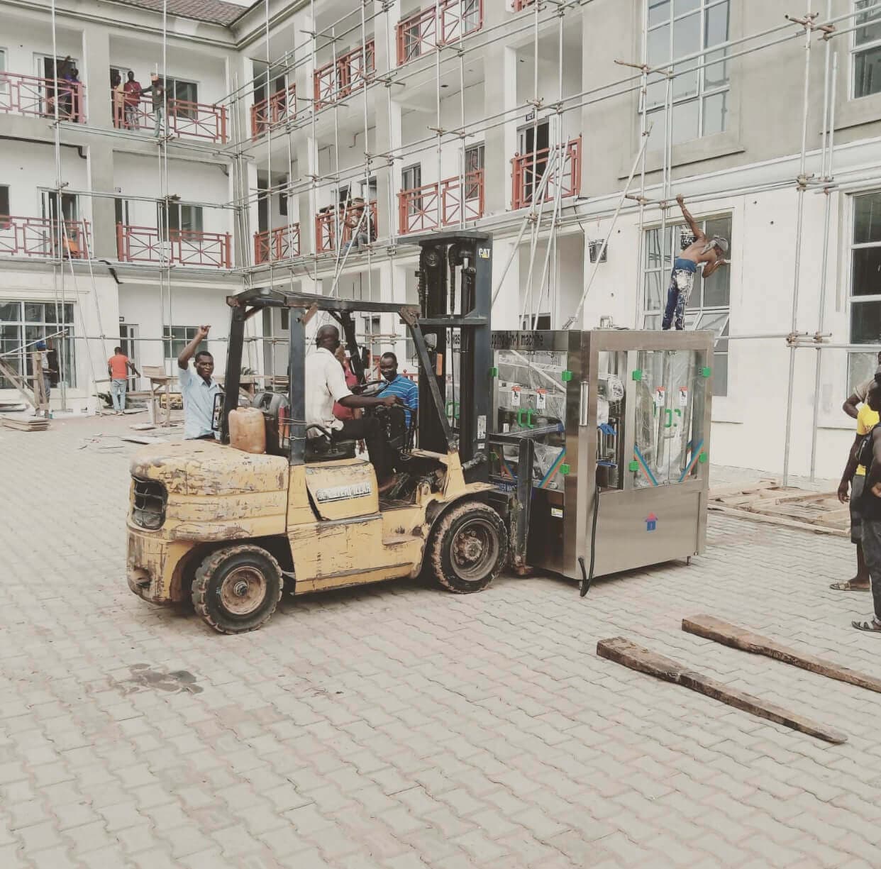 Korlun forklift in operation at a construction site in Abuja